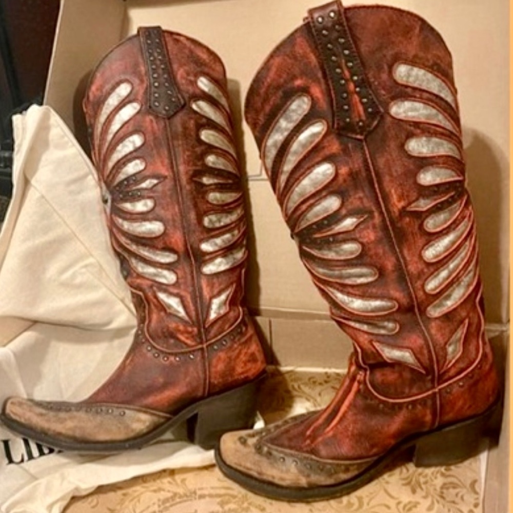 Liberty Black Glory Vintage Rojo Boots